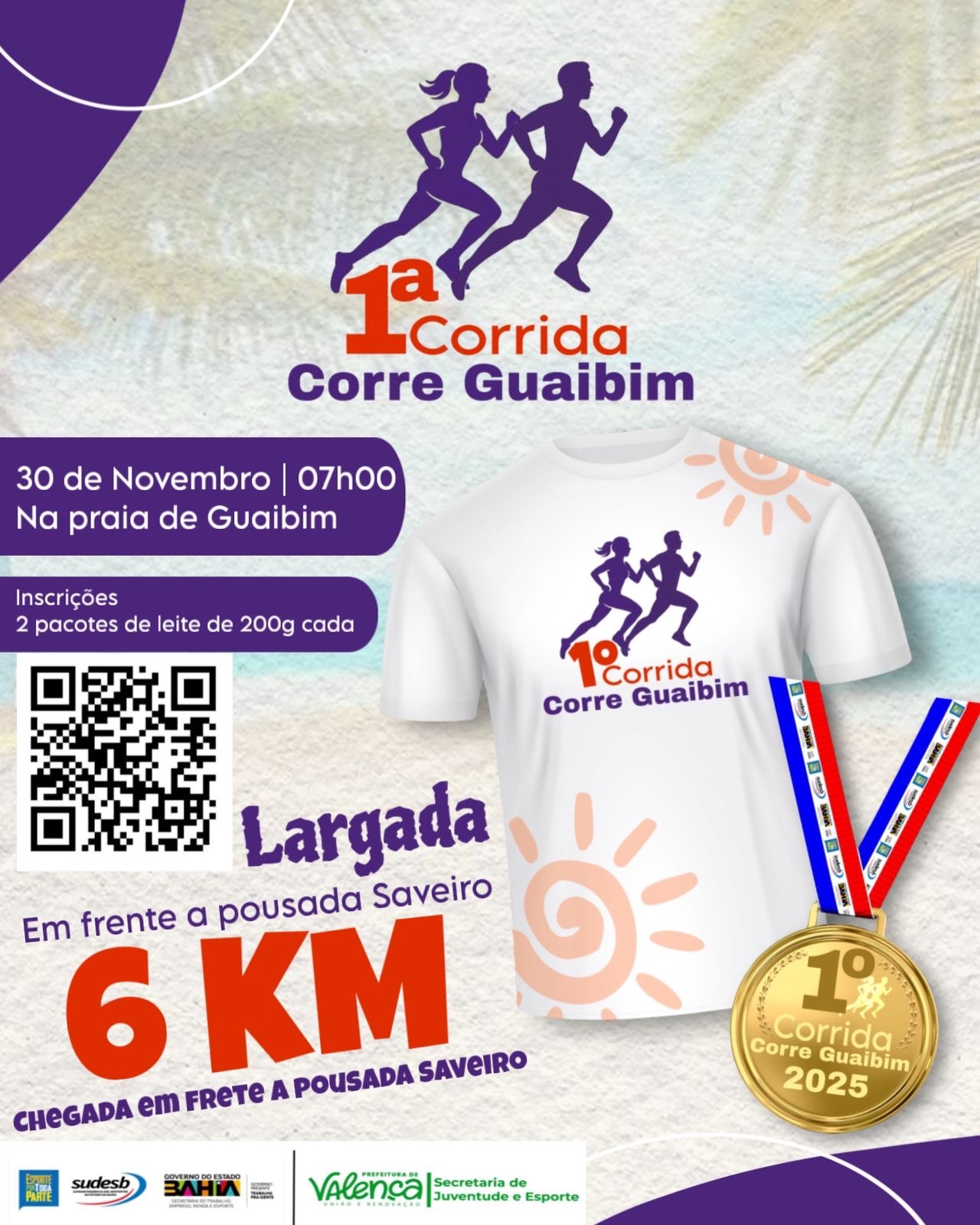 Vem aí a 1ª Corrida “Corre Guaibim”! Energia, esporte e solidariedade à beira-mar!