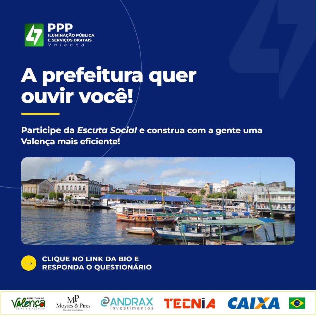 Valença abre escuta pública para ouvir população sobre projeto de PPP de Iluminação Pública e Serviços Digitais