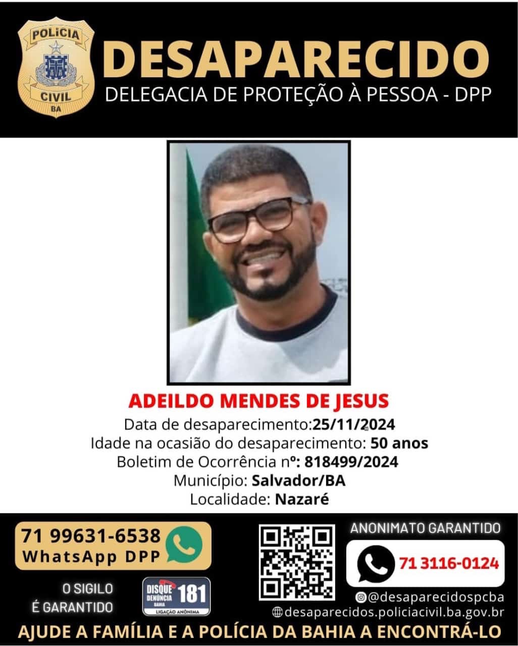 Família de Adeildo Mendes de Jesus segue em busca por respostas sobre seu desaparecimento