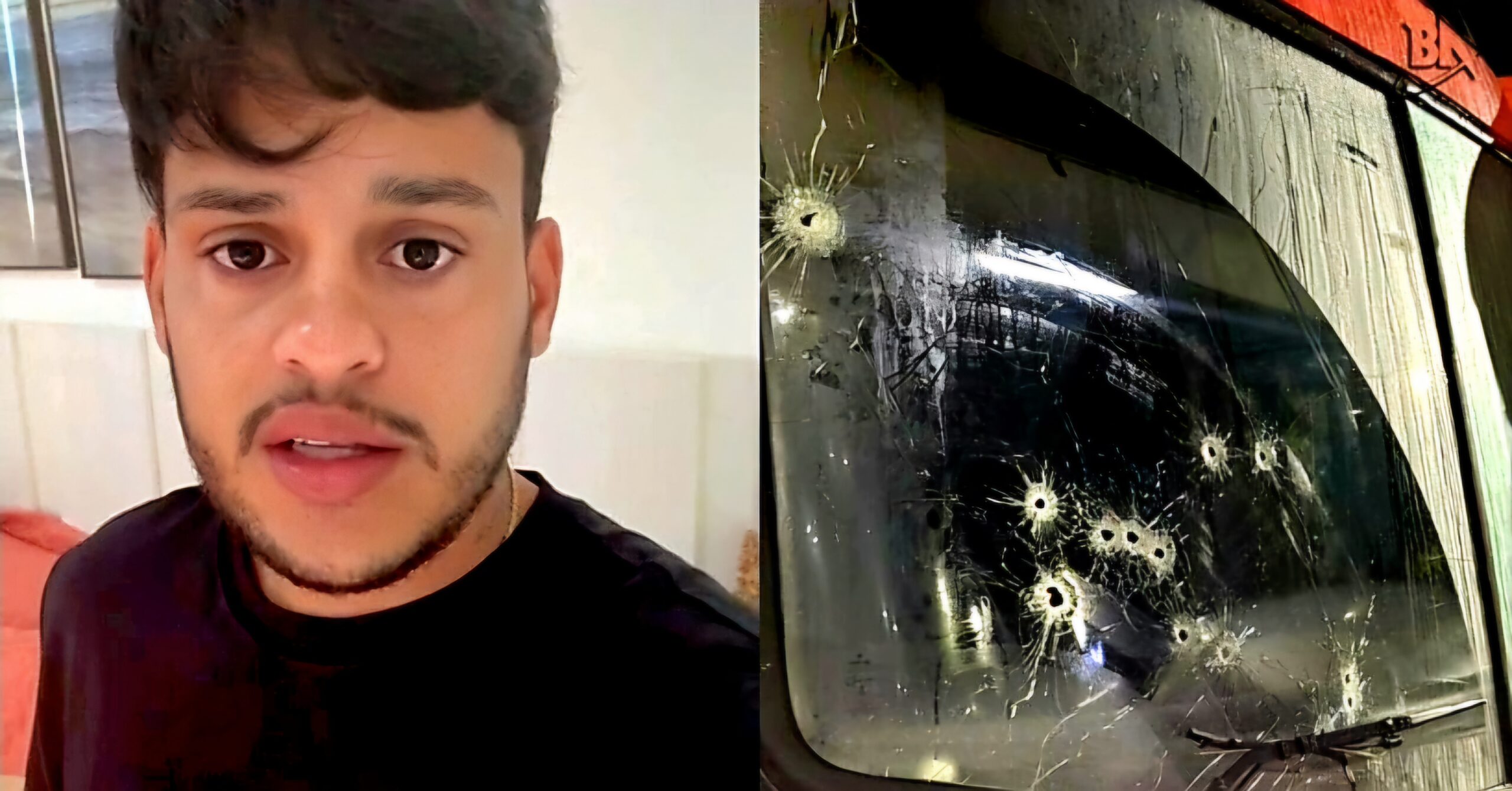 Ônibus de Thiago Aquino é alvejado a tiros em tentativa de assalto na Bahia.