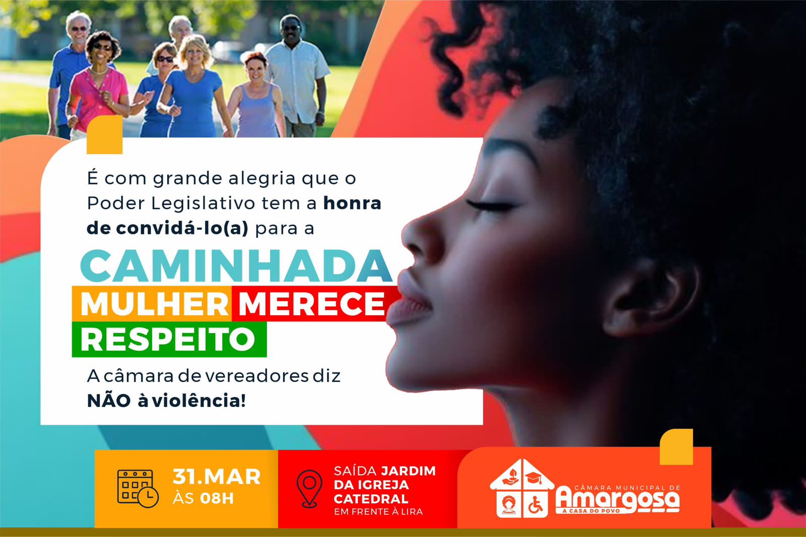 Câmara promove caminhada “Mulher Merece Respeito” em Amargosa