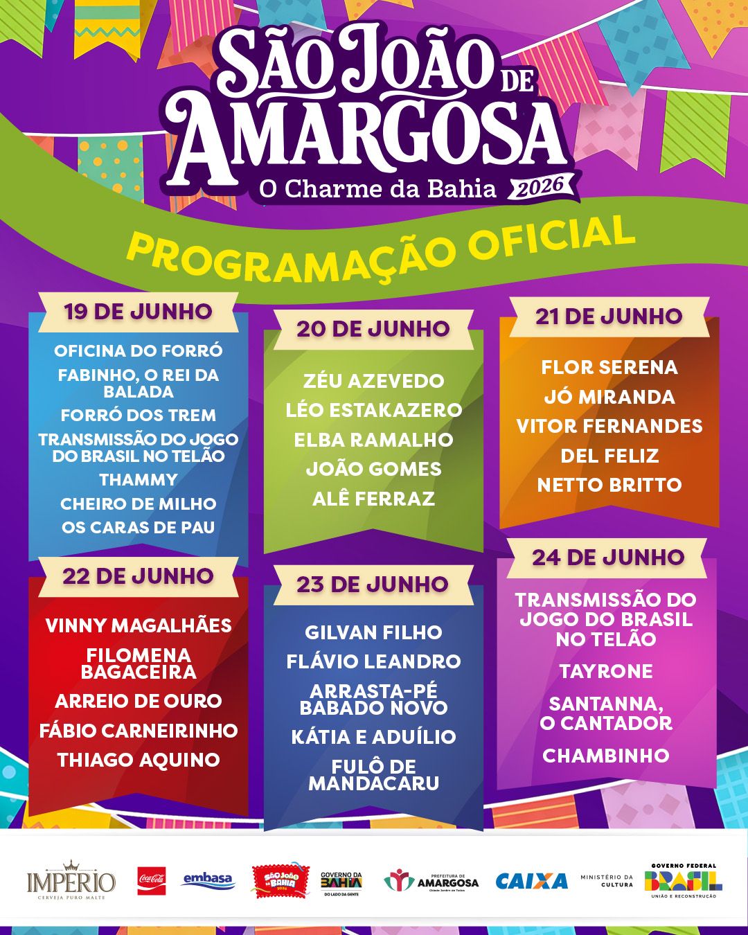 São João de Amargosa 2026 divulga grade oficial com grandes atrações e reforça compromisso com a tradição do forró