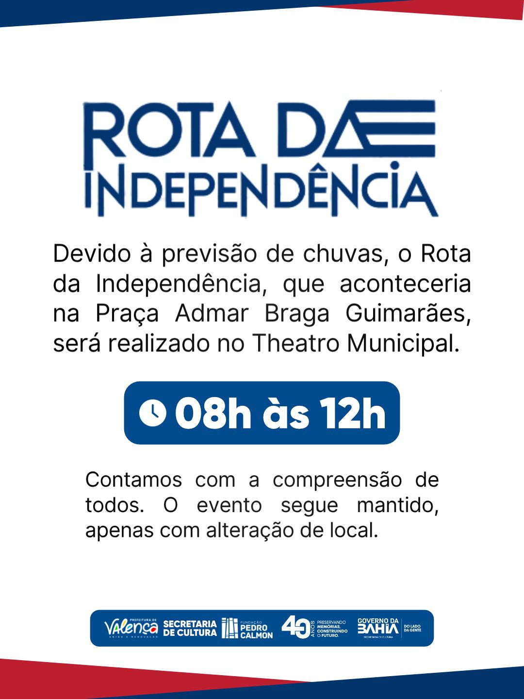 Rota da Independência promove programação cultural e educativa em Valença  nesta quarta-feira (13)