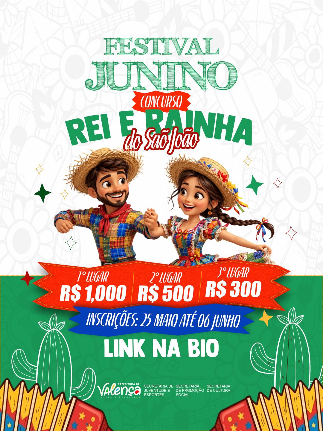 Prefeitura de Valença lança Festival Junino 2026 com concurso de Rei e Rainha do São João
