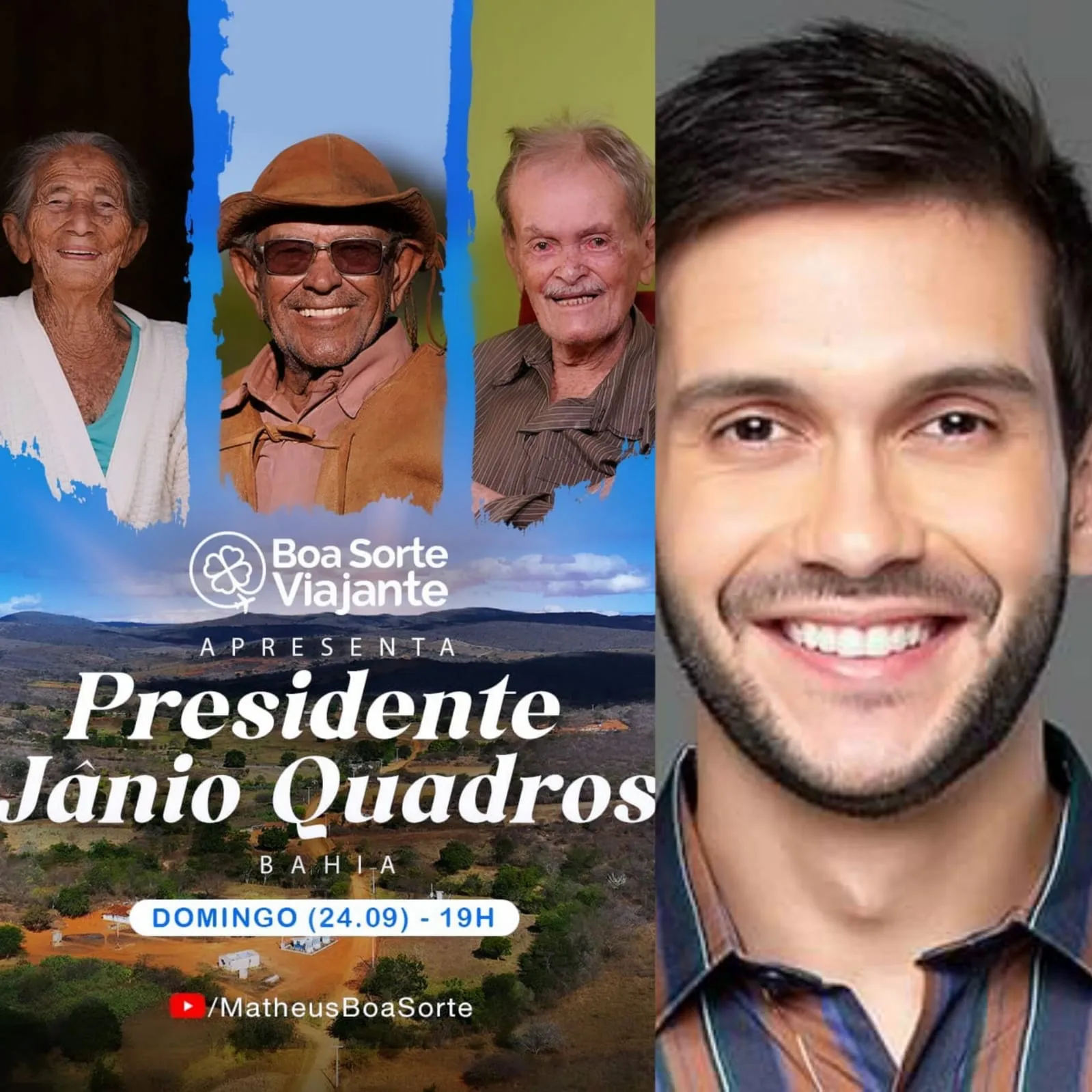 Boa sorte, viajante! Vai falar da história de Jânio Quadros na Bahia, no programa do Mateus. Boa ...